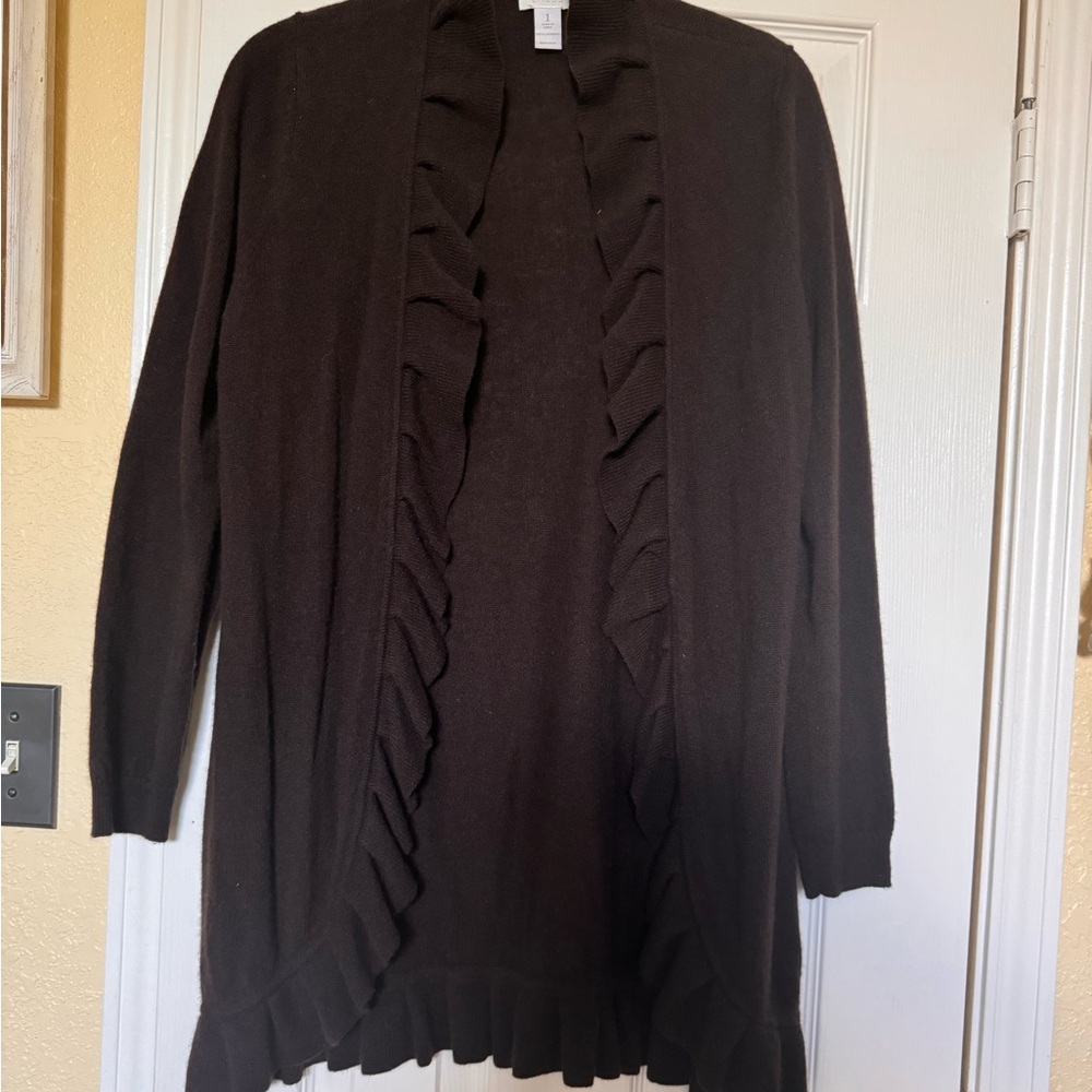 Chicos Cardigan Sweater Black Chicos Size 1
